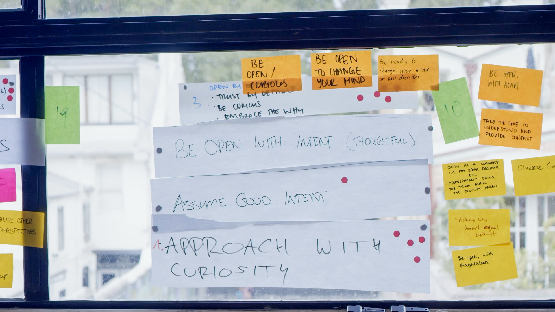 Values workshop affinity map