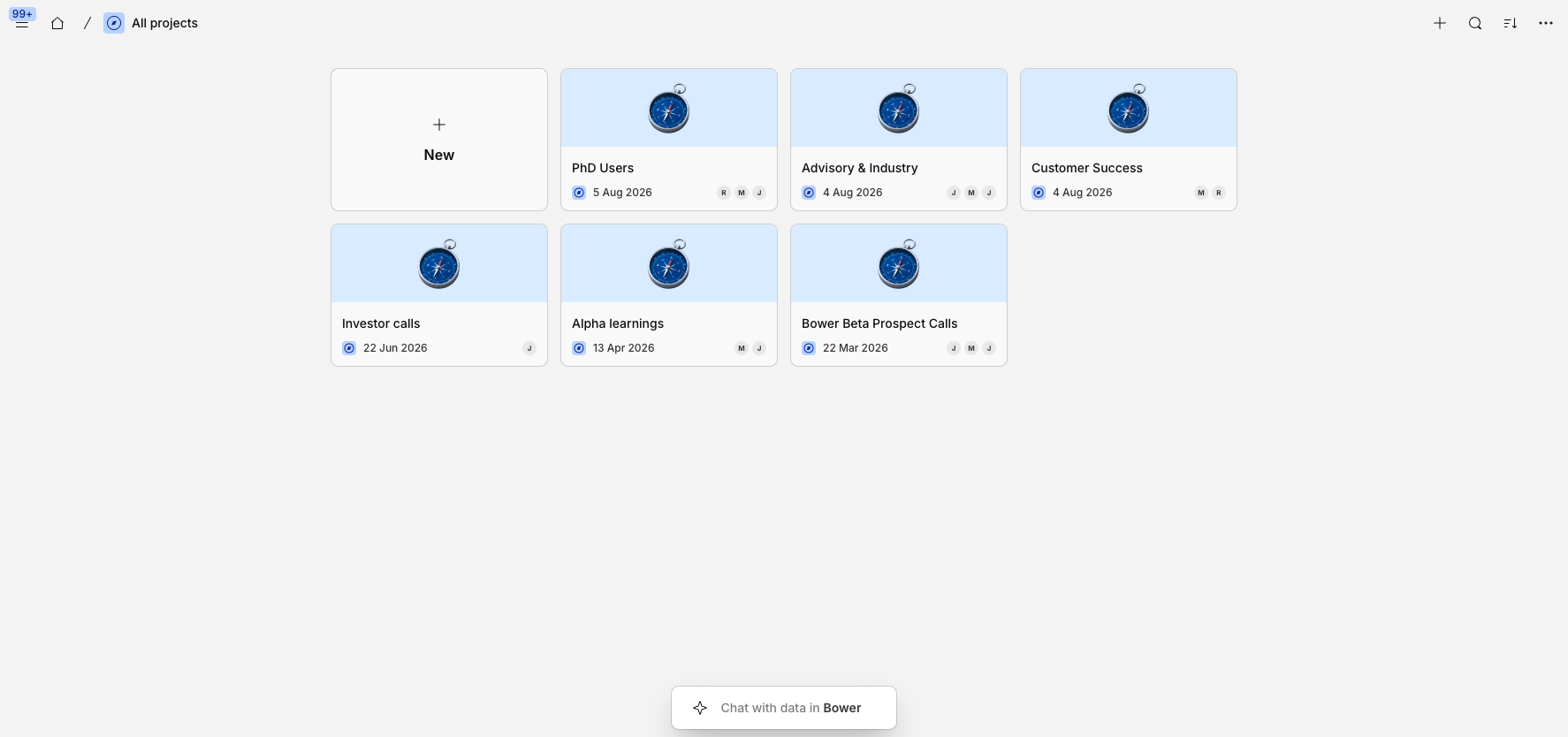 Bower’s own research programs inside its Dovetail workspace