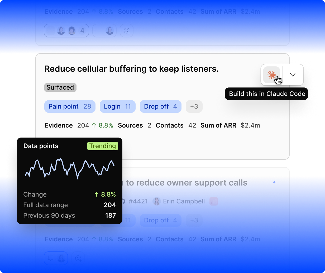 Turning customer feedback into a pull request in Dovetail