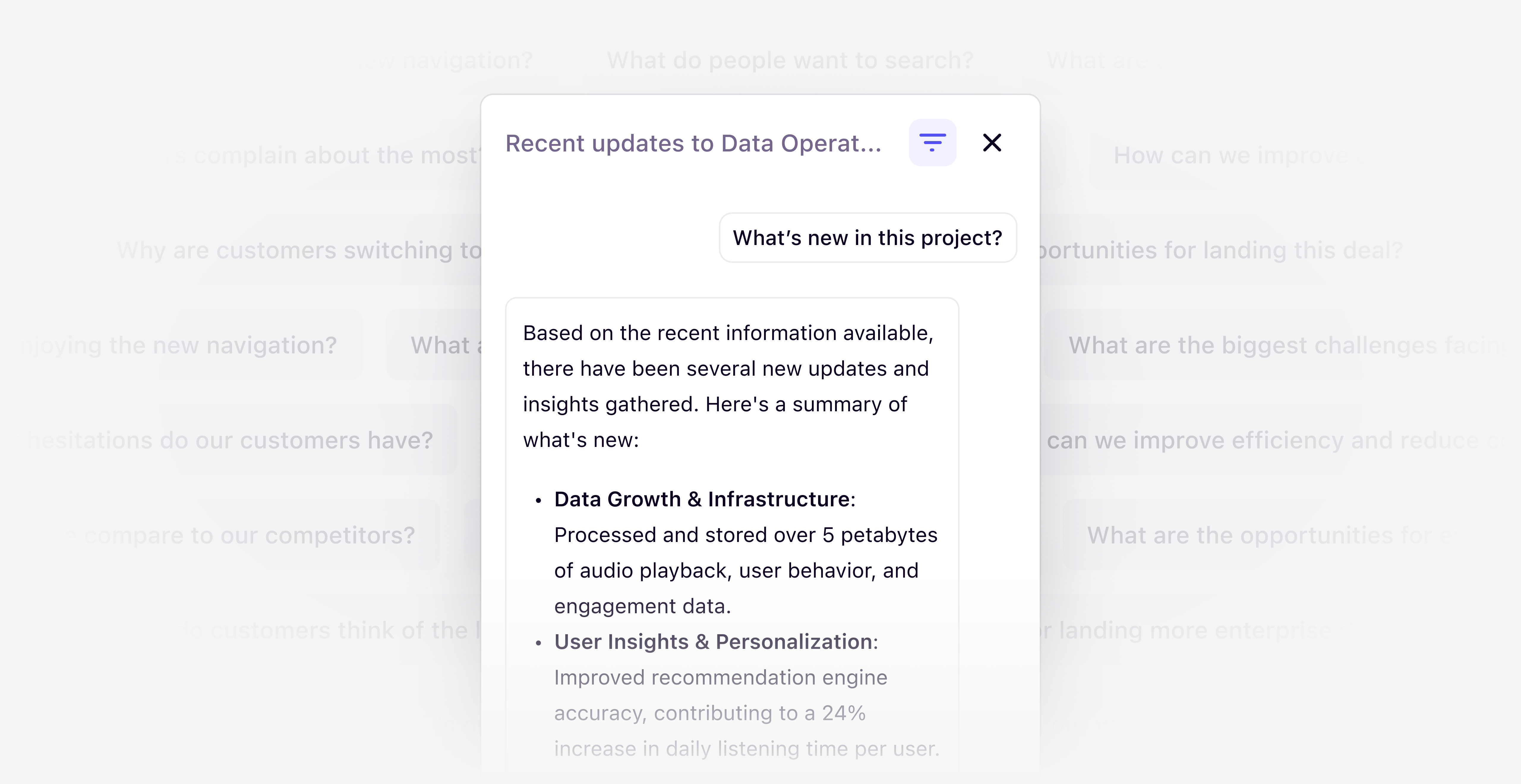 Chat with Dovetail to answer important questions