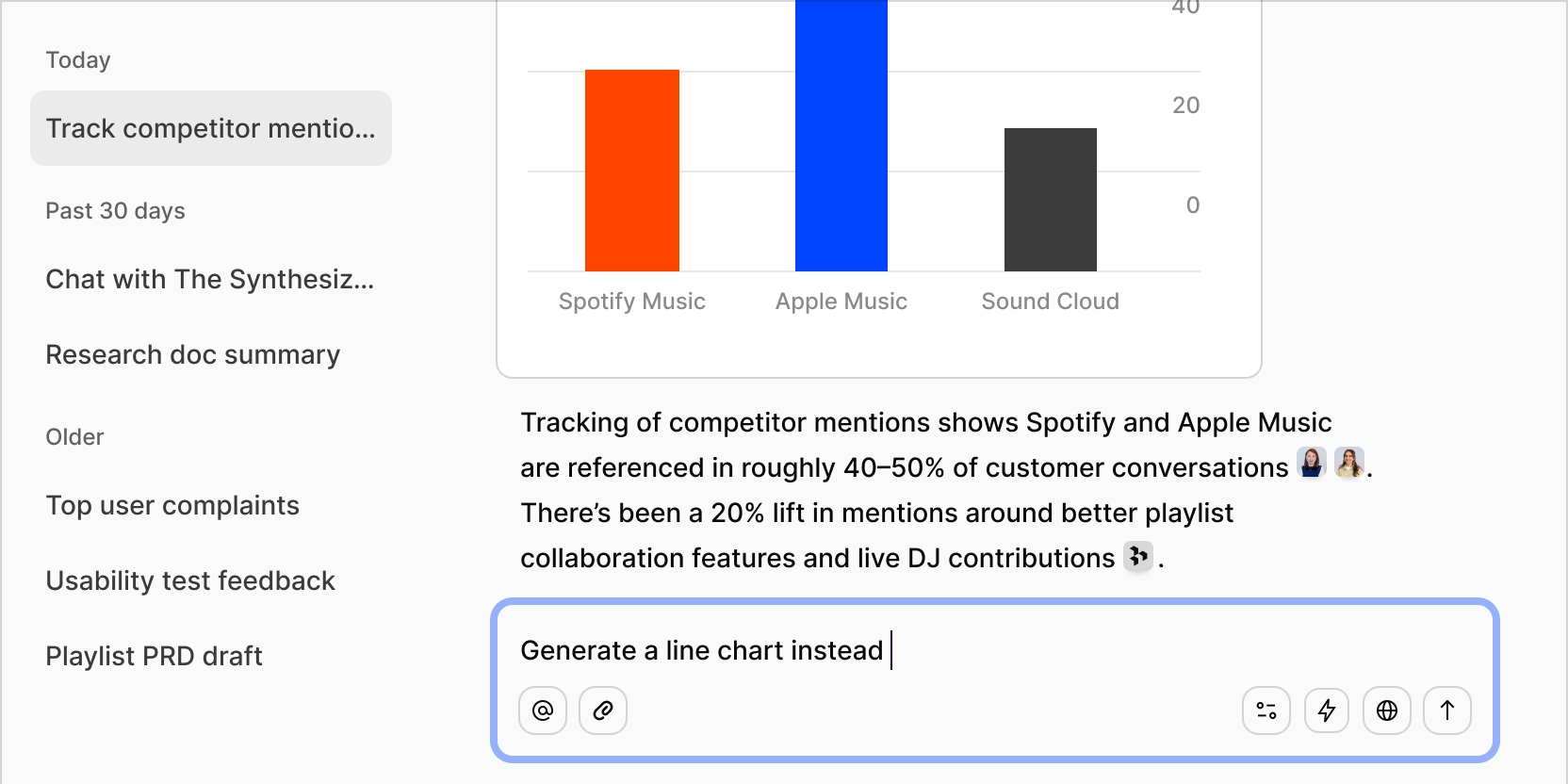 Run code and generate charts in chat