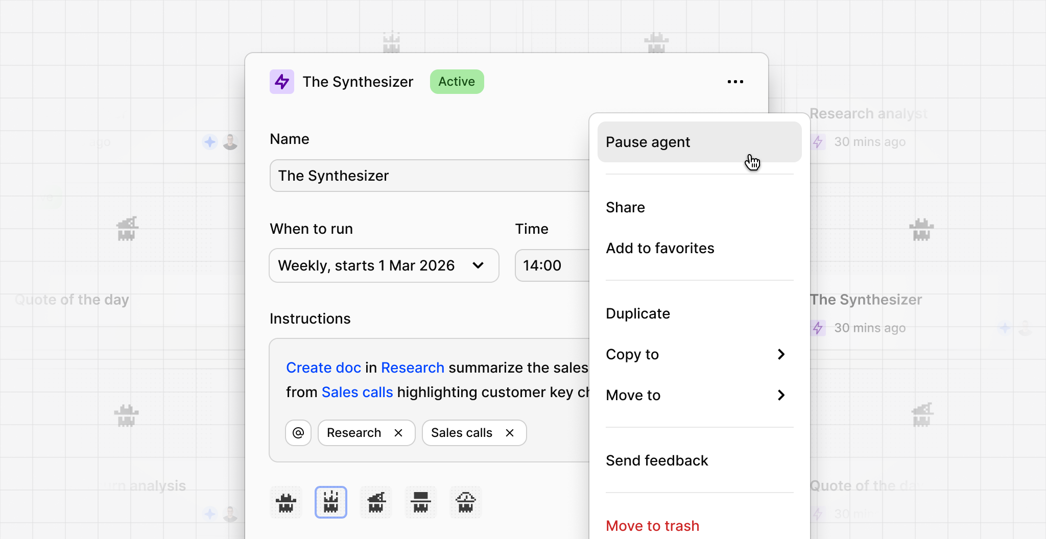 Pause and resume Agents